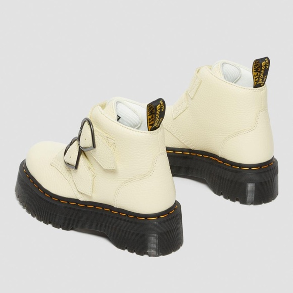 Dr. Martens Women's Devon Heart Platform Quad Retro Toile Cream Nappa Ret. $220! - Picture 6 of 9